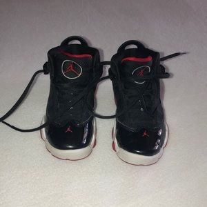 Boys black and Red Air Jordan’s